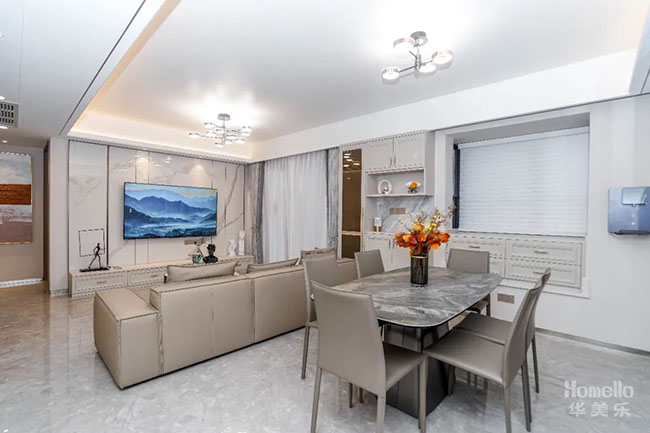 125㎡現(xiàn)代四居，合理利用軟裝布局，小空間也有大收納